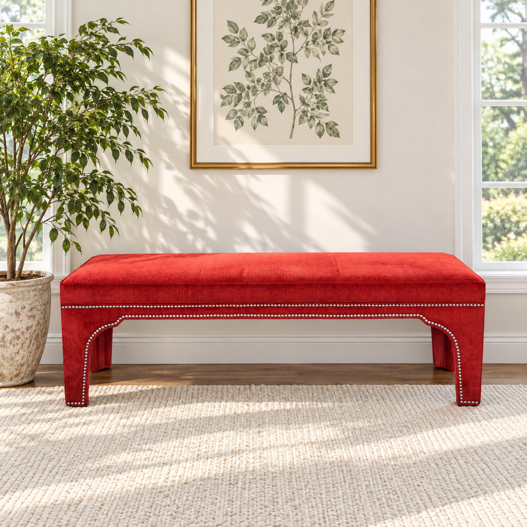 Orig. Price $1,300 - Upholstered Bench w/ Nailhead Trim