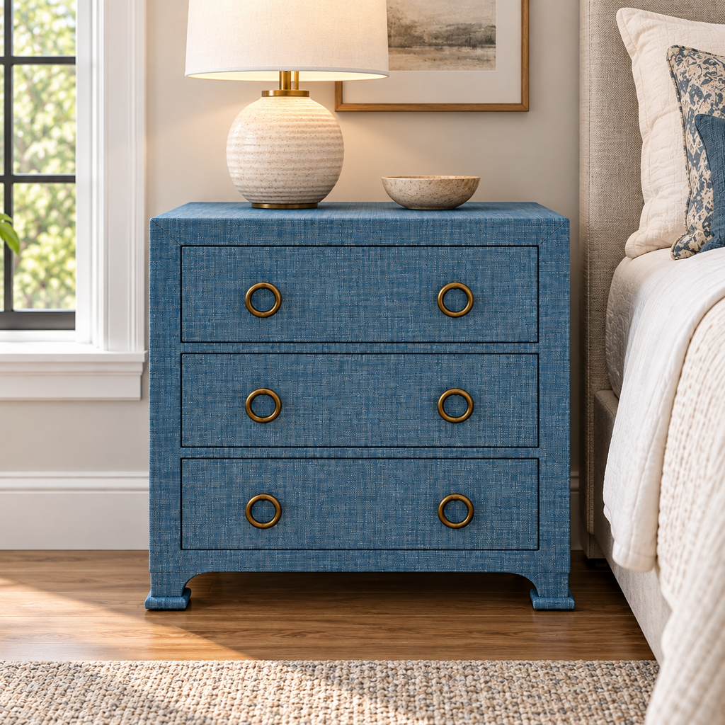 Orig. Price $1,899 - Bar Harbor Raffia 3-Drawer Chest