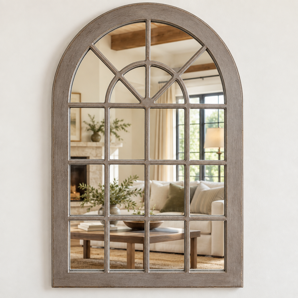 Arched Mirror Window Pane
