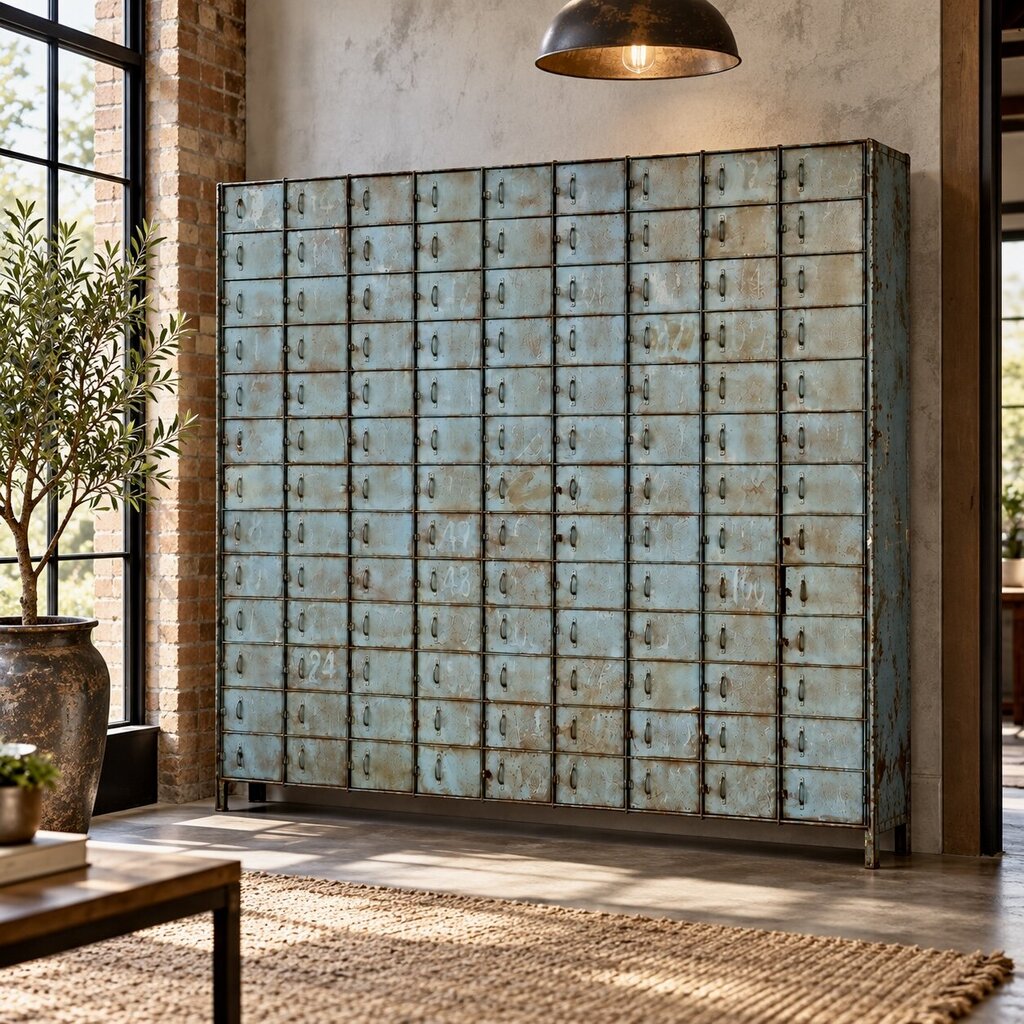 Orig. Price $3,000 - Vintage-style Mailbox Locker Cabinet