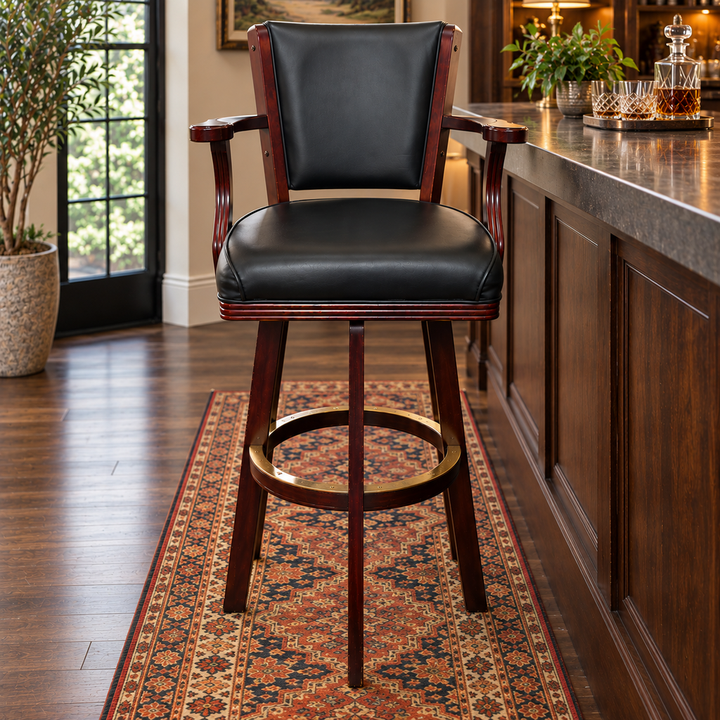 Orig. Price $538 - Wood Swivel Barstool