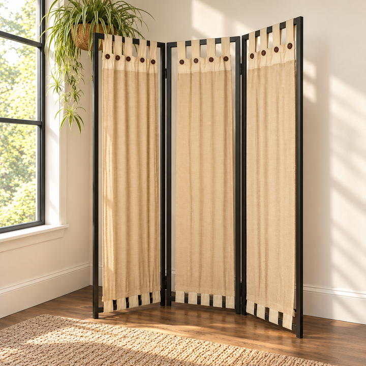Plaid Linen Room Divider