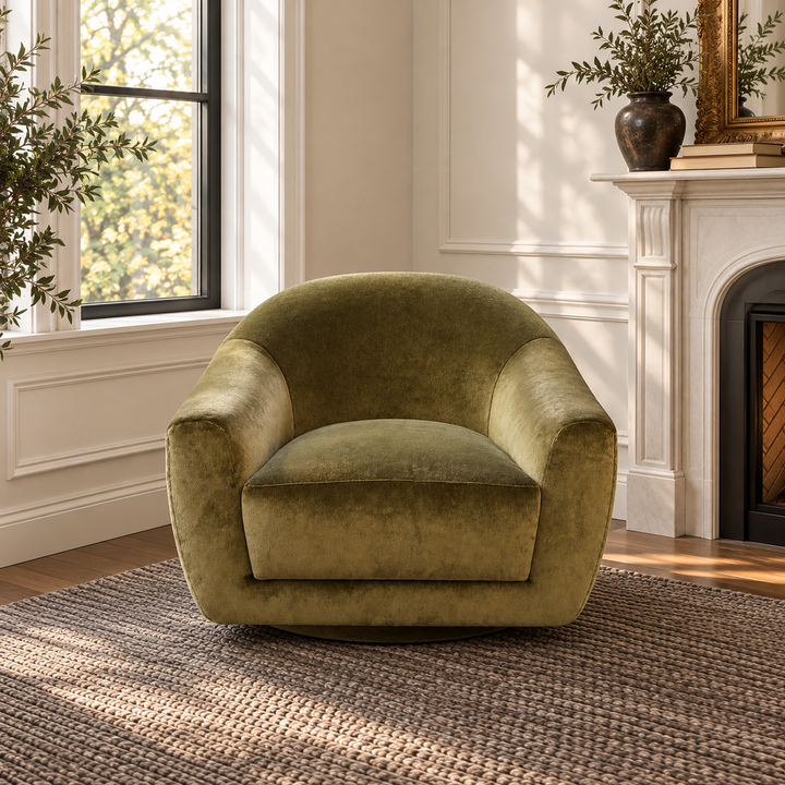 Orig. Price $4,075 - Mohair Oliver Swivel Chair