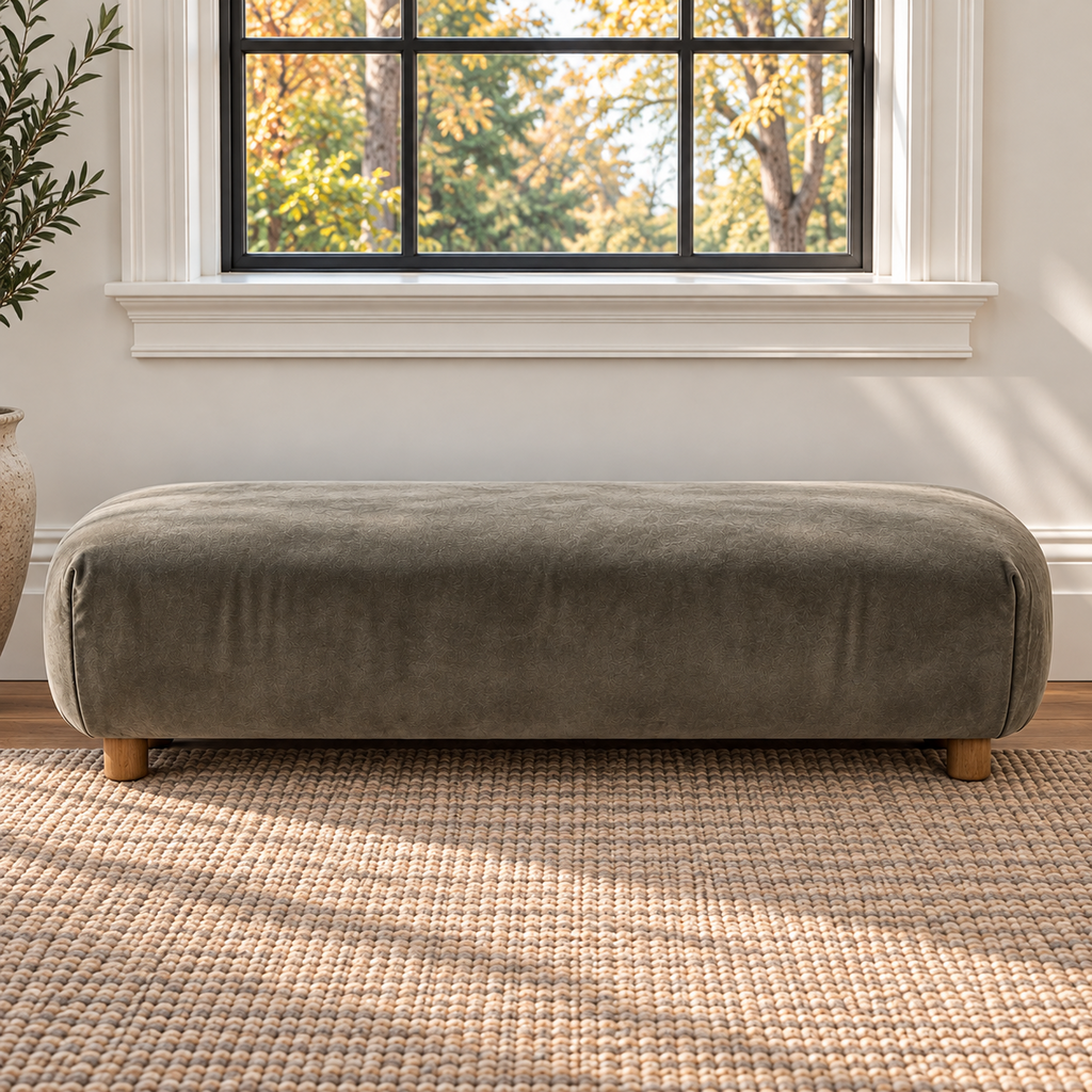 Orig. Price $2,650 - Mohair Perry Bench - Acosta's Home