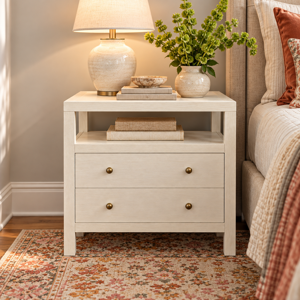 Orig. Price $529 - Nora Open Top 2-Drawer Nightstand