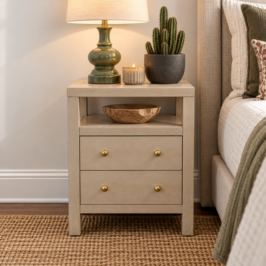 Nora Open Top 2-Drawer Nightstand