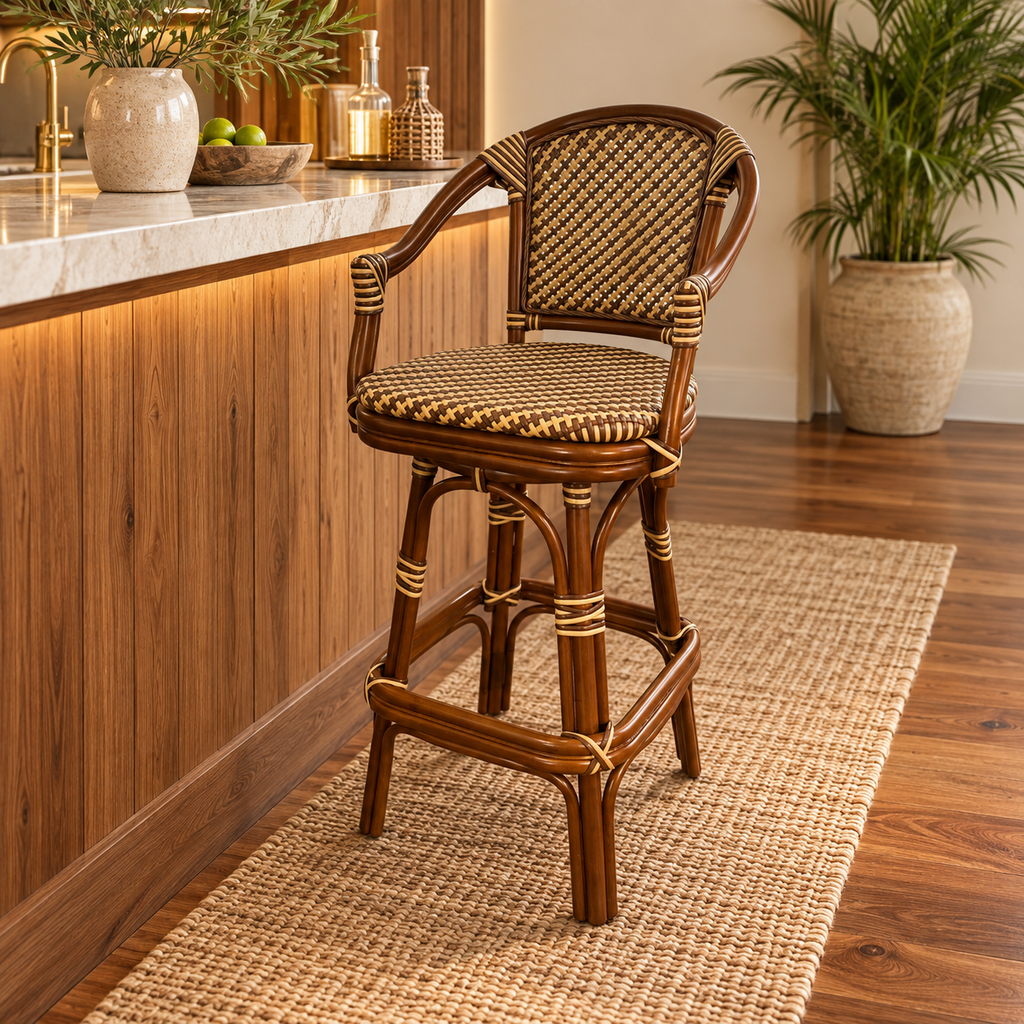 Orig. Price $679 - Renata Rattan Bar Stool - Acosta's Home