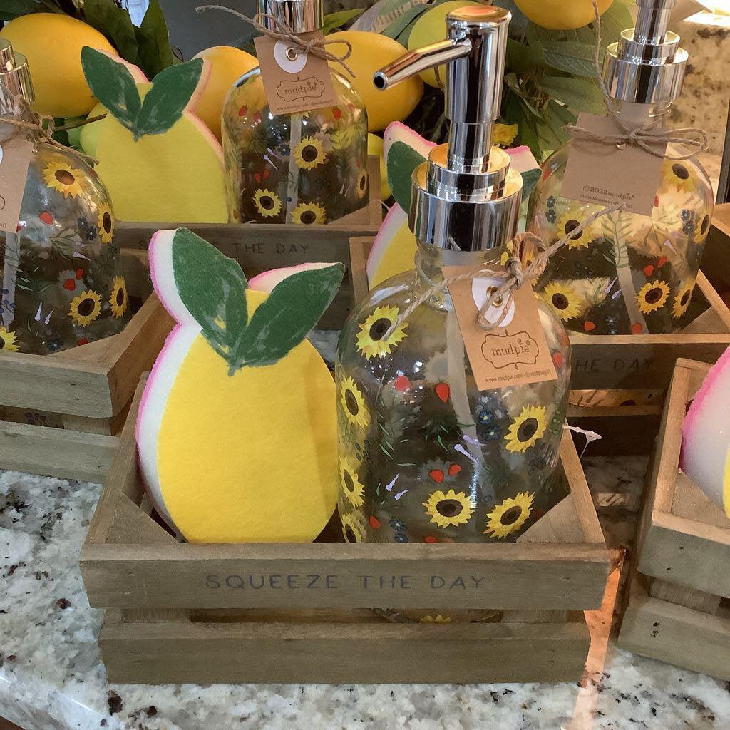 Glass Soap Fruit Sponge Set