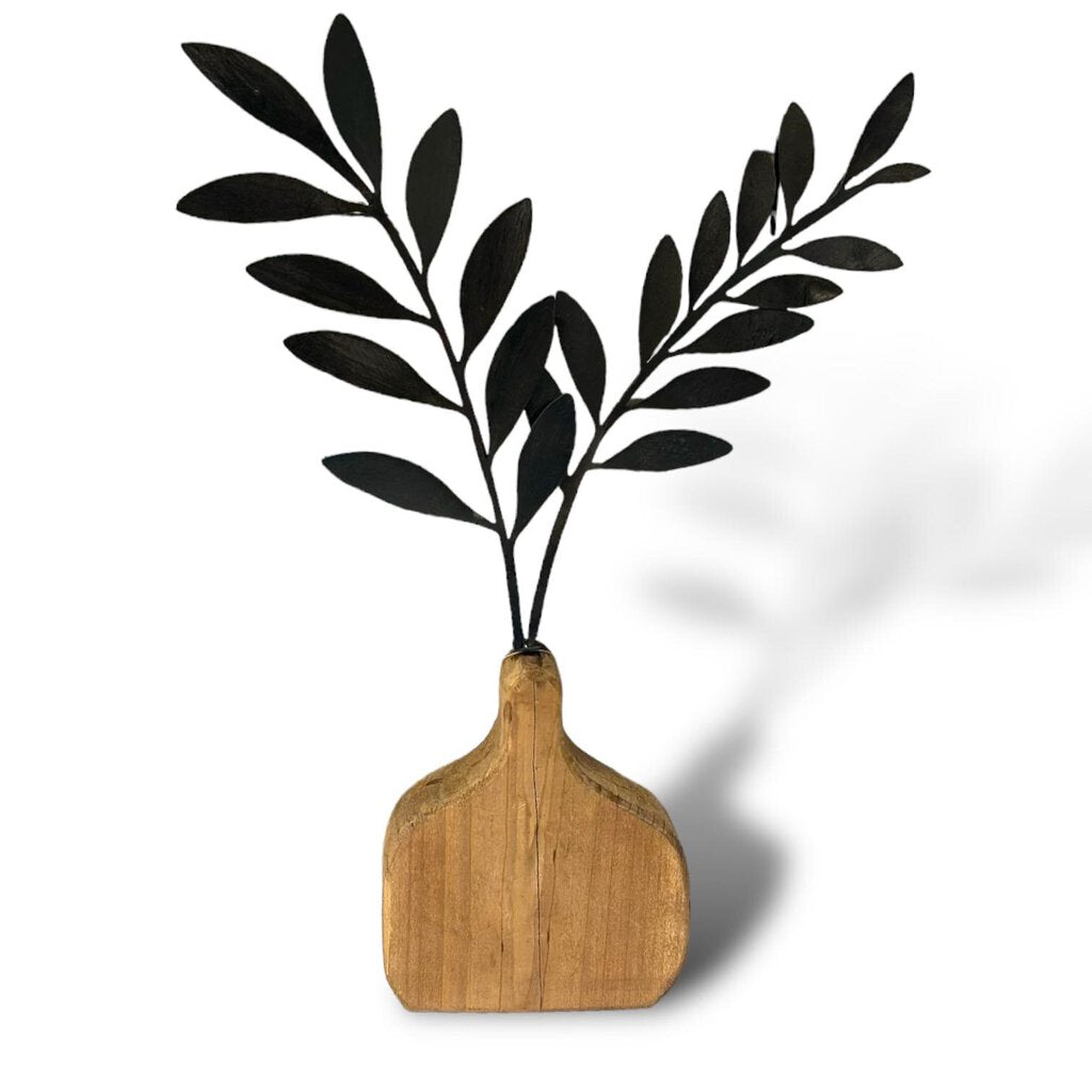 Wood Faux Vase Decor