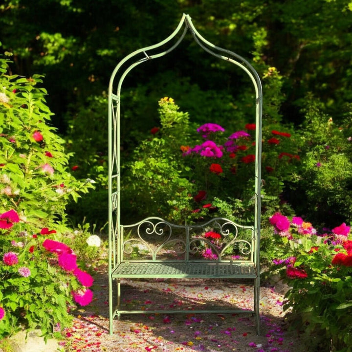 Metal Arch with Bench