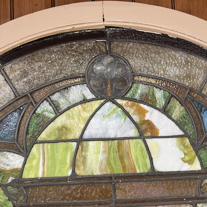 Antique Arched Stained Glass Window