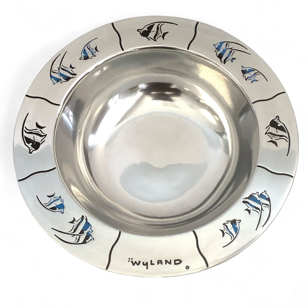 Orig. Price $80 - WYLAND Angelfish Pewter Bowl