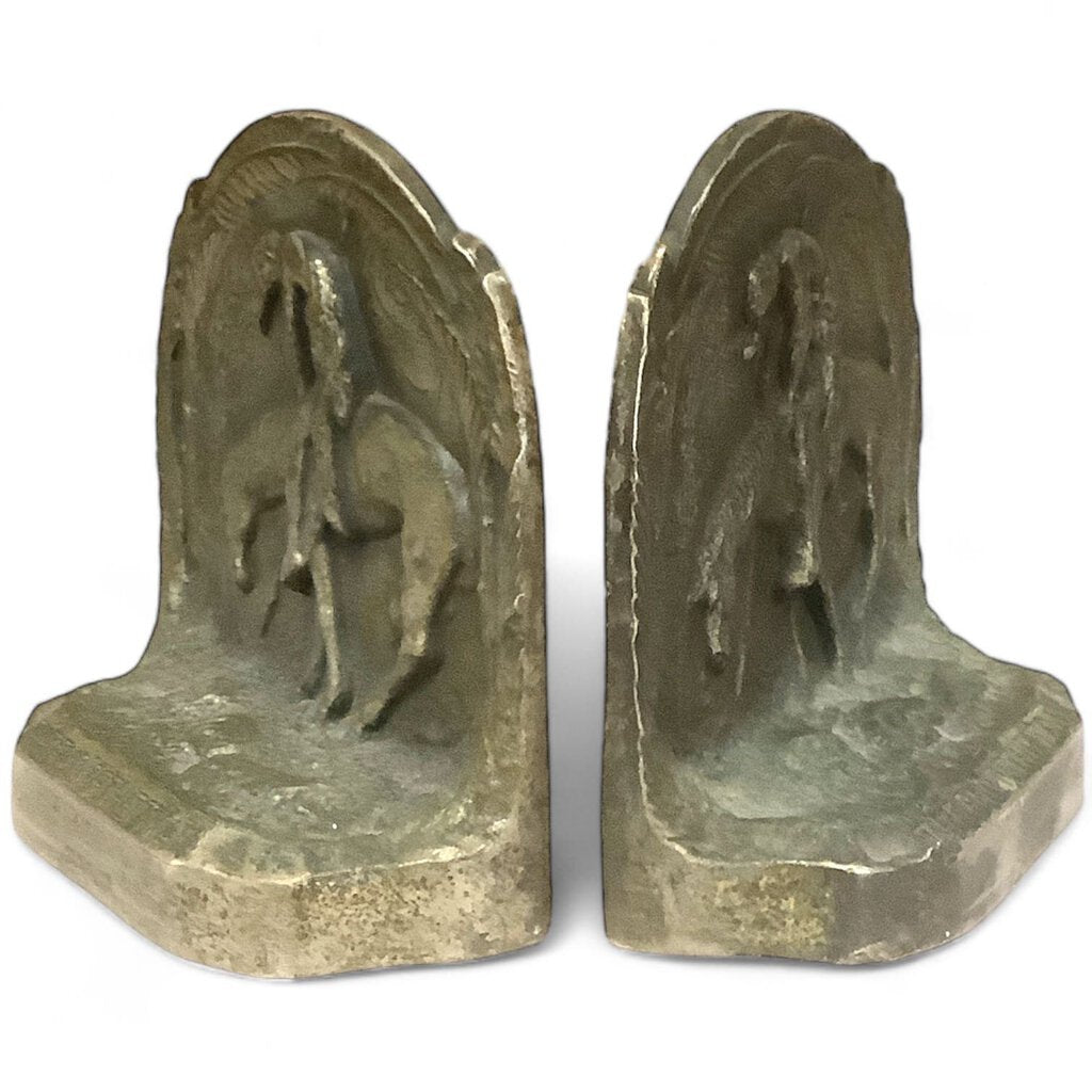 Vintage Cast Iron "End of the Trail" Bookends