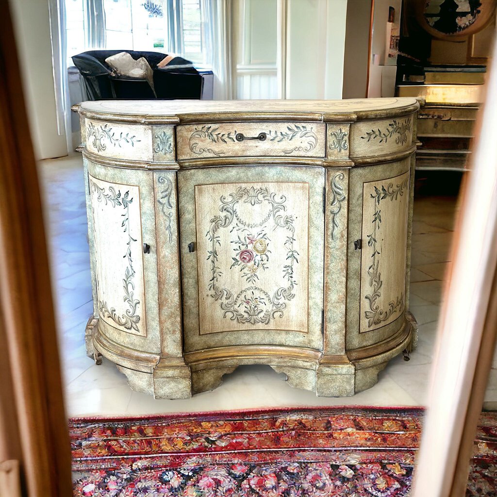 Orig Price - $499 - Country French Demi Lune Cabinet