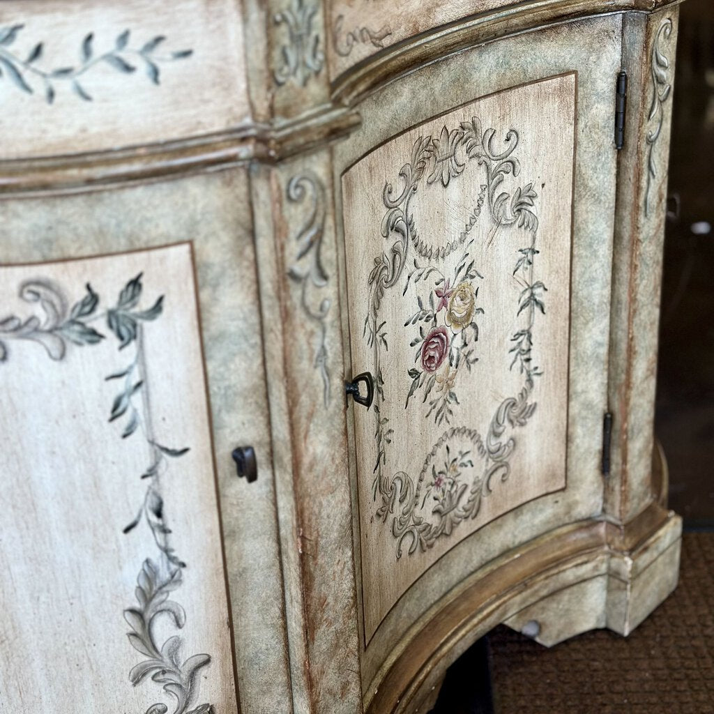 Orig Price - $499 - Country French Demi Lune Cabinet