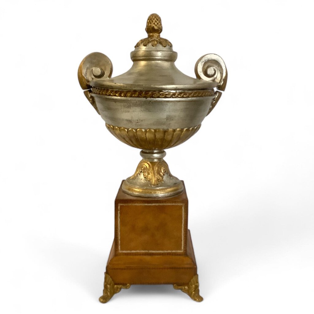 Orig. Price $450 - Resin Urn with Lid and Brass Feet