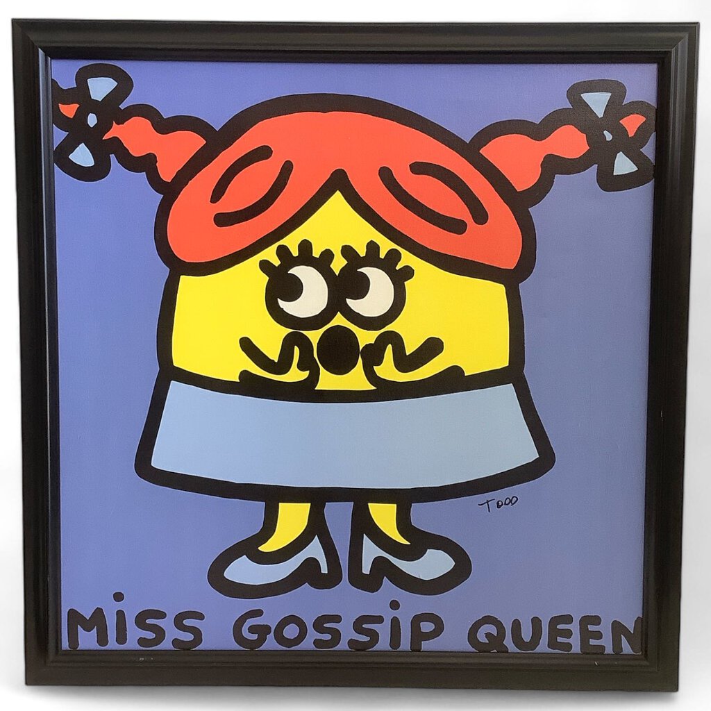 Orig. Price $250 - "Miss Gossip Queen" Framed Canvas