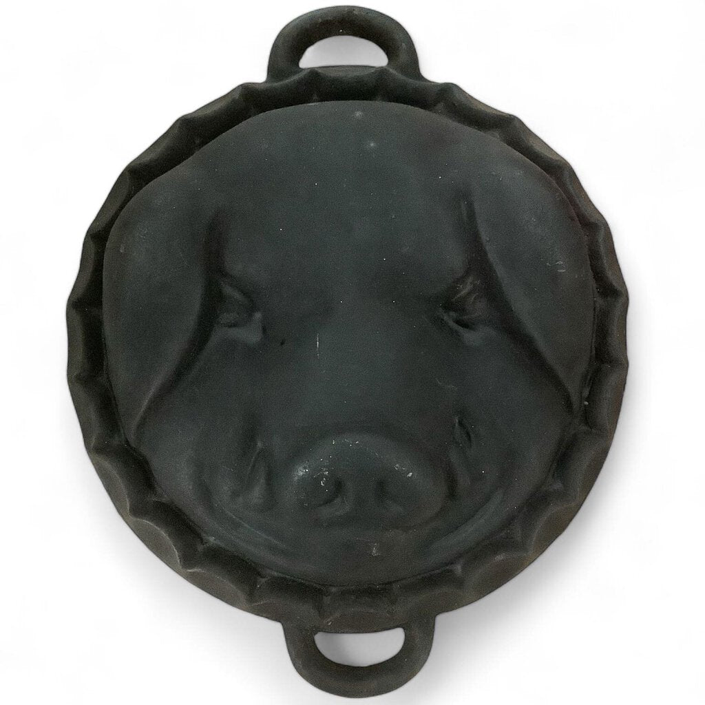 Vintage Cast Iron Pig Face Cheese Mold