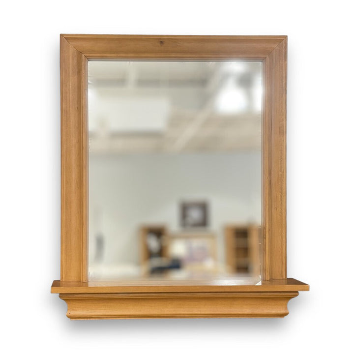 Wooden Mirror with Shelf