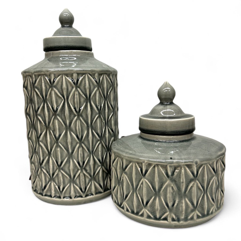 Pair of Lidded Canisters