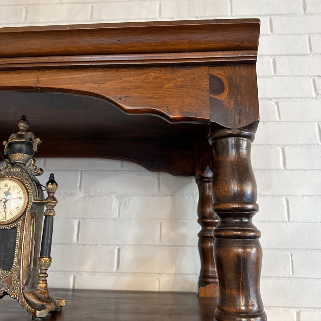 Antique Wooden Etagere with Cabinet Base