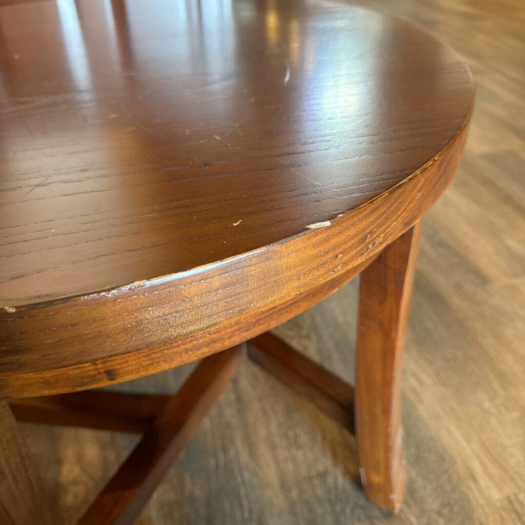 Round Wooden End Table