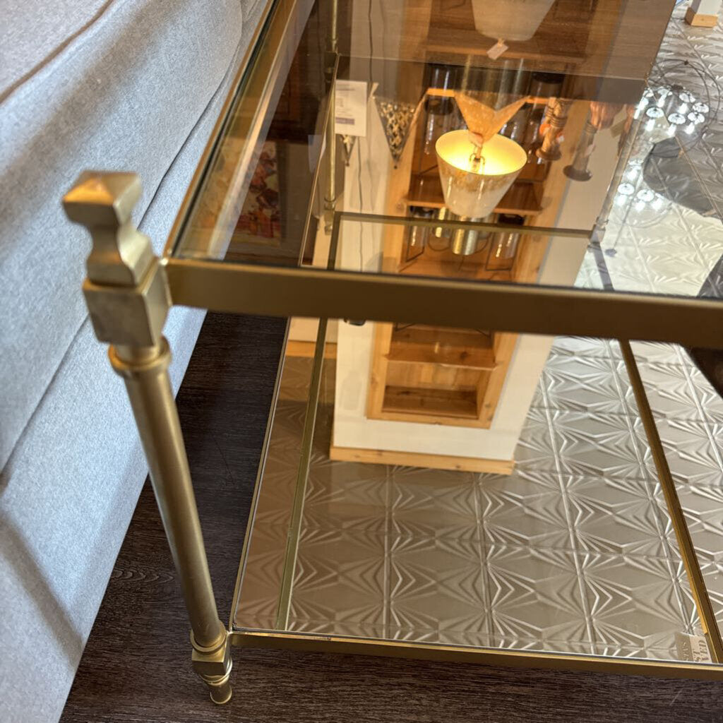 Brass and Glass Cocktail Table