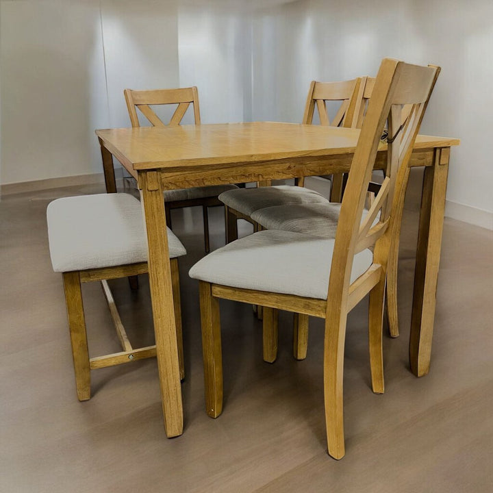 Dining Set w/ 4 Chairs & Bench