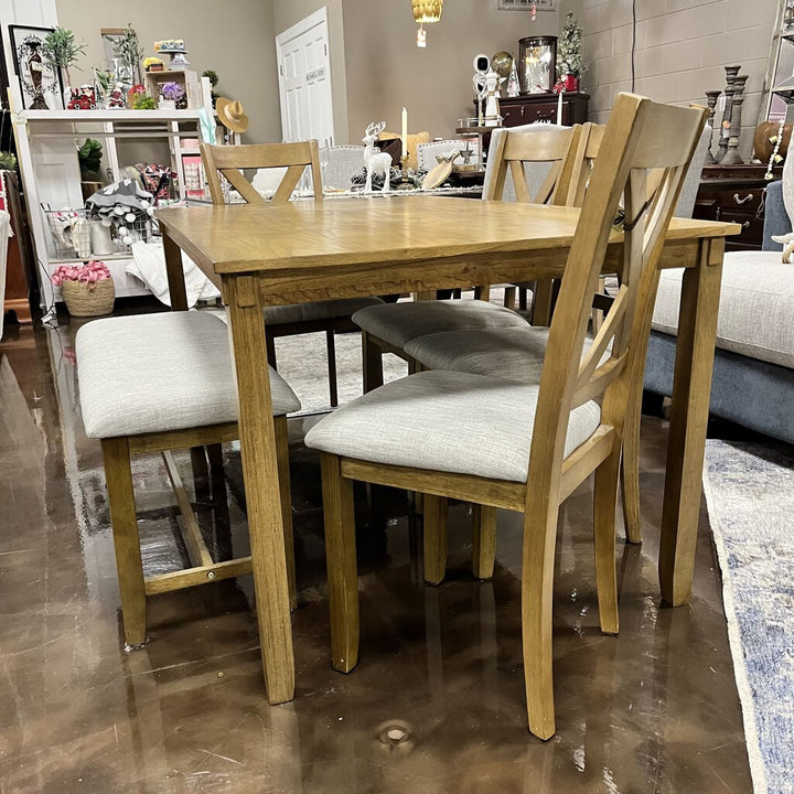 Dining Set w/ 4 Chairs & Bench