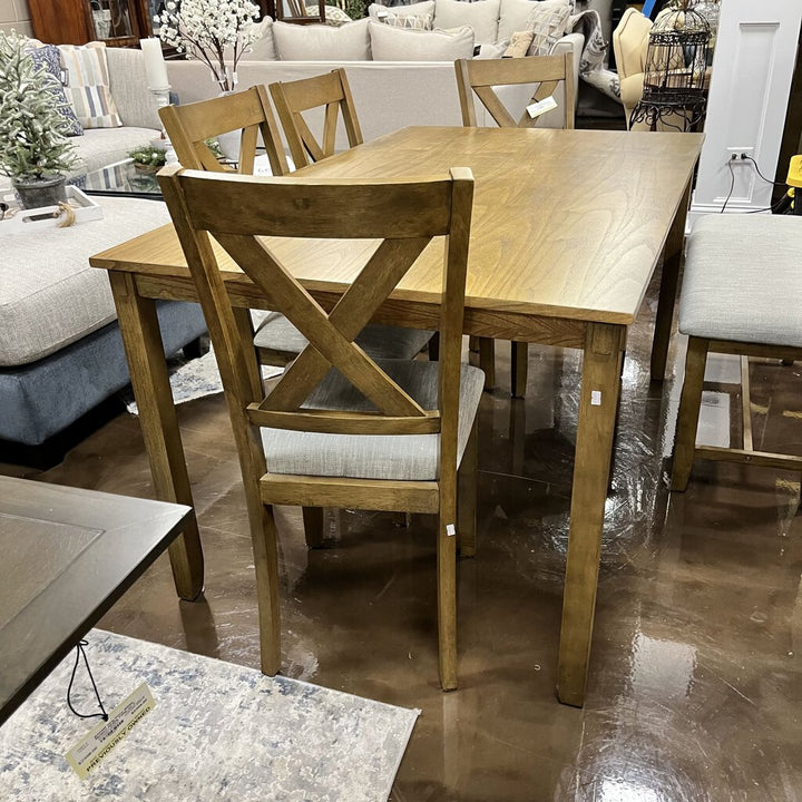 Dining Set w/ 4 Chairs & Bench