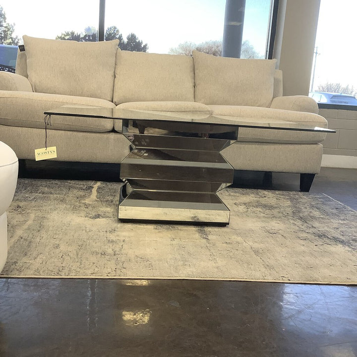 Orig Price $400 - Glass & Mirrored Cocktail Table