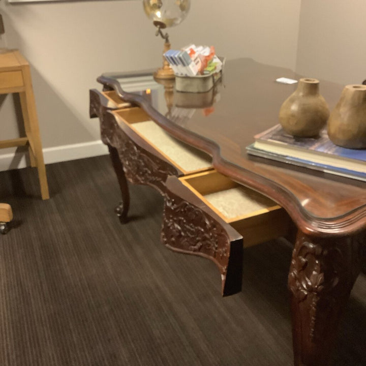 Orig Price $5000 - Ornate Desk w/ 3 Drawers