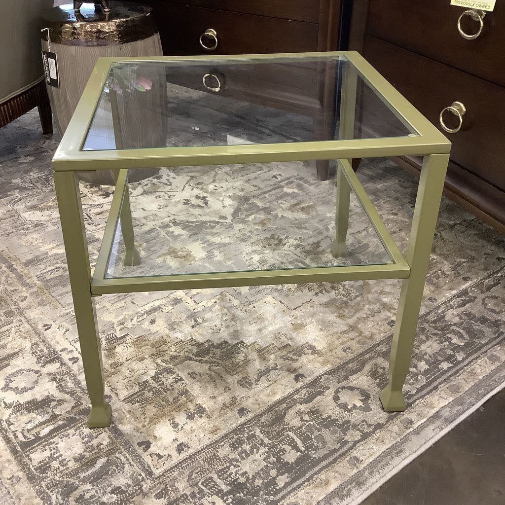 Orig. Price $600 - Square Glass End Table