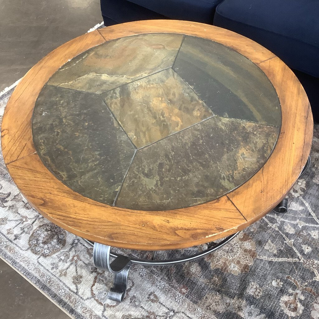 Wood & Stone Cocktail Table