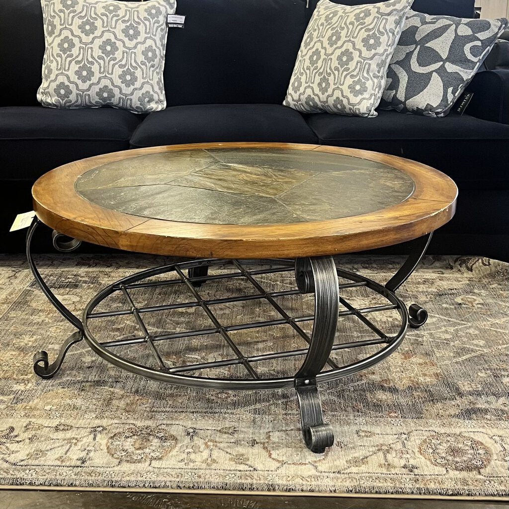 Wood & Stone Cocktail Table