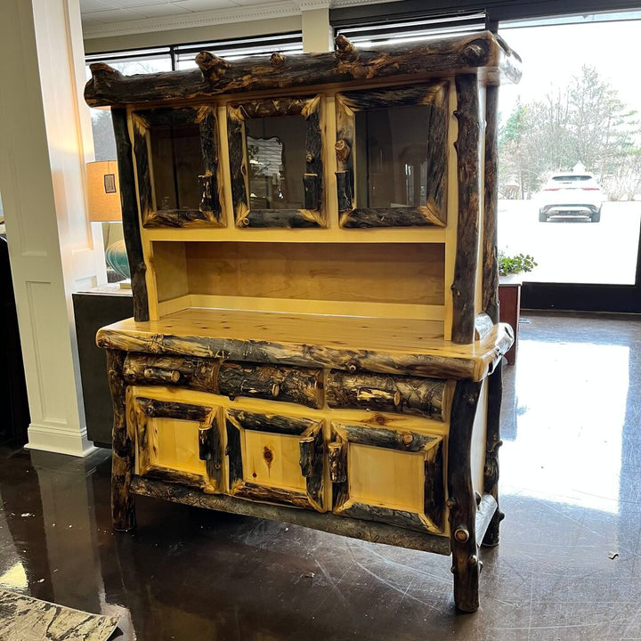 Orig Price $2770 - 3 Bay Rustic Hutch & Buffet