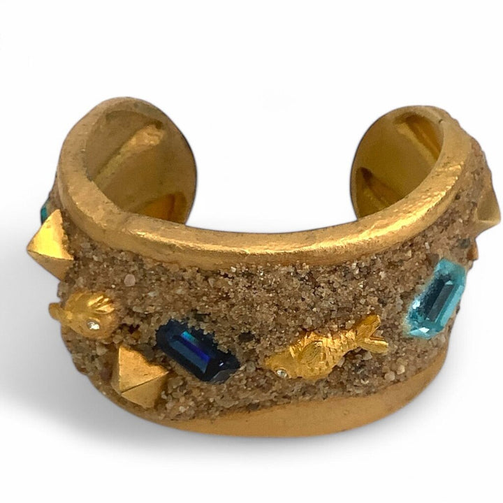 Goldtone Sand & Jeweled Bracelet