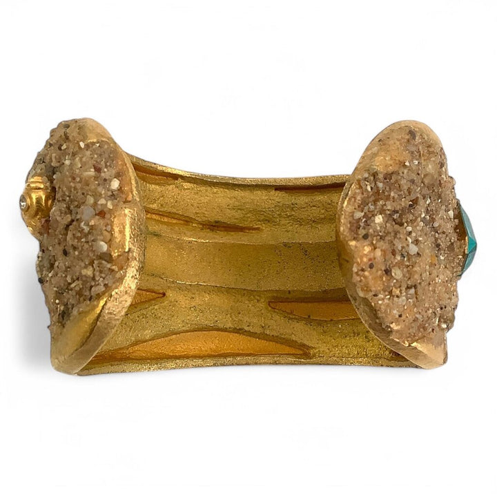 Goldtone Sand & Jeweled Bracelet