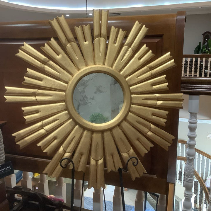 Orig. Price $250 - Wood Starburst Mirror
