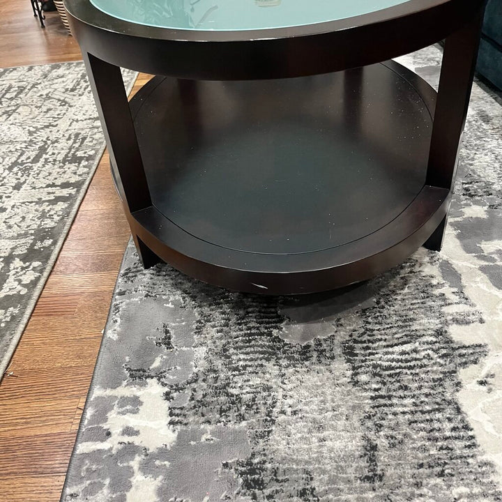 Oval Cocktail Table w/ Frosted Glass