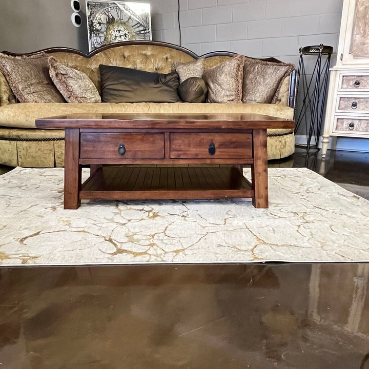 Orig Price $600 - Wood Cocktail Table w/ 2 Drawers