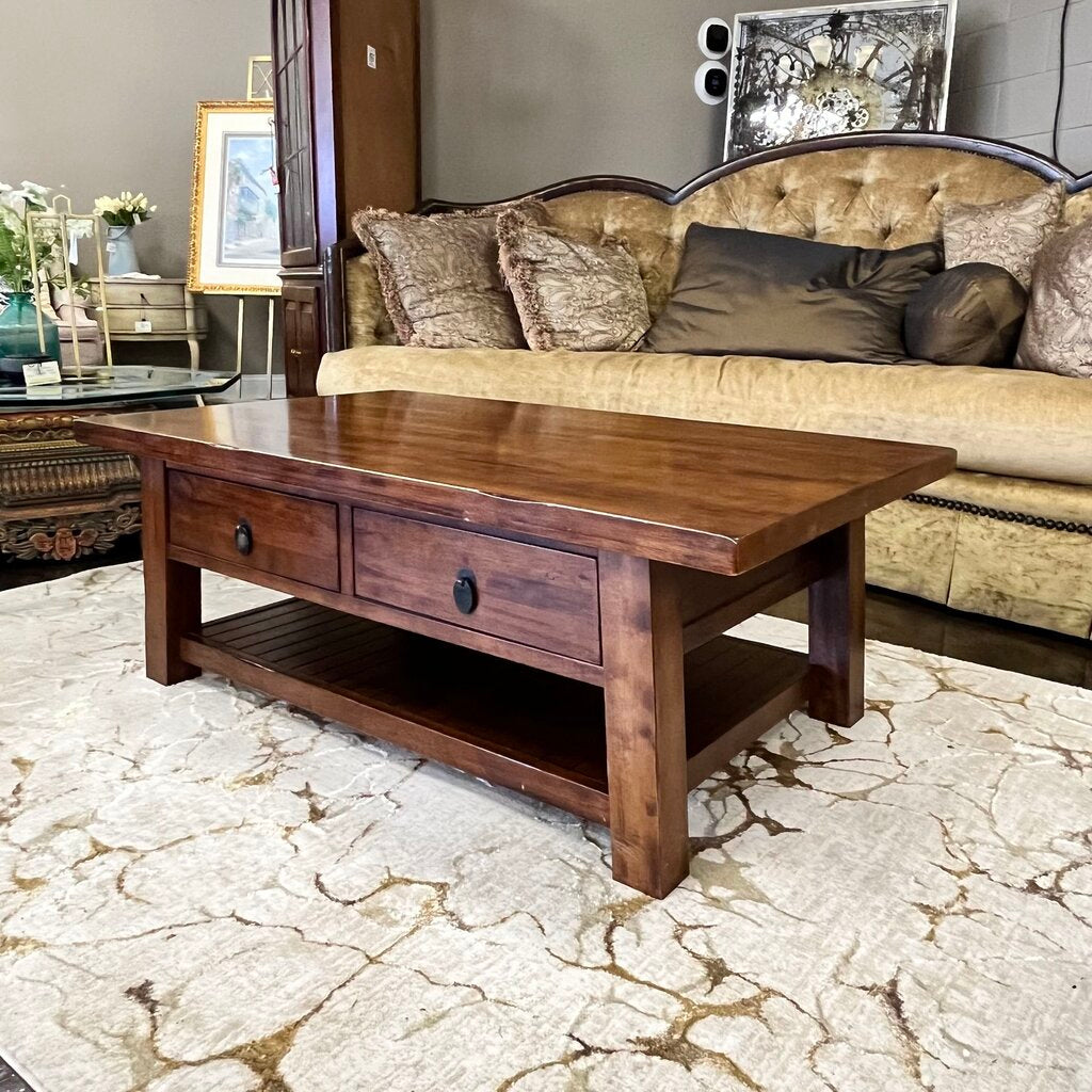 Orig Price $600 - Wood Cocktail Table w/ 2 Drawers