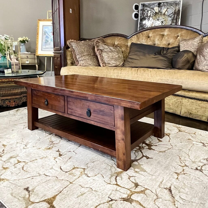 Orig Price $600 - Wood Cocktail Table w/ 2 Drawers