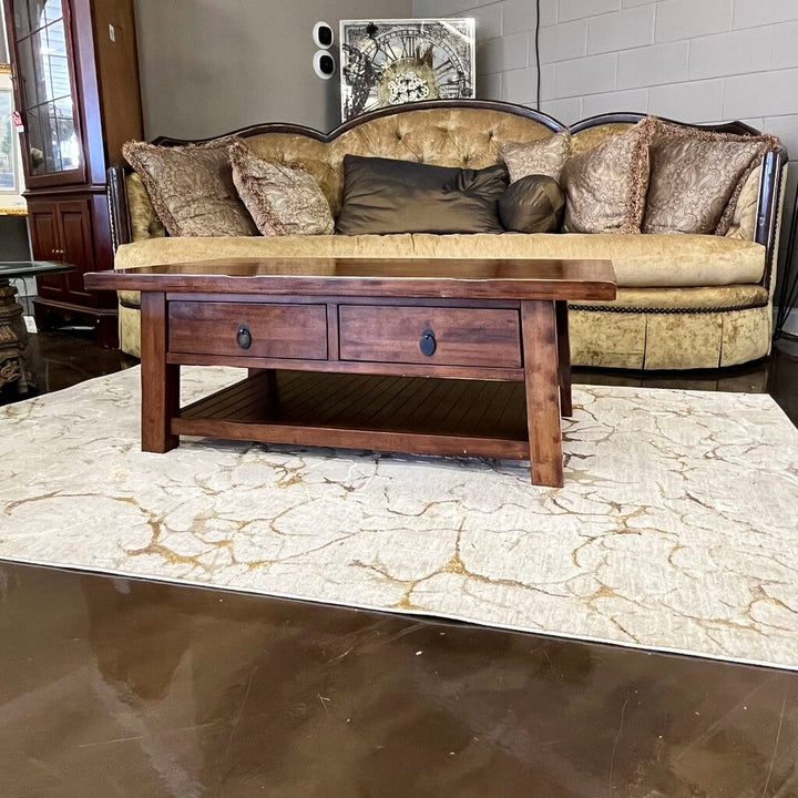 Orig Price $600 - Wood Cocktail Table w/ 2 Drawers