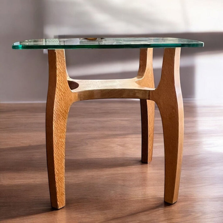 MCM Glass & Wood End Table