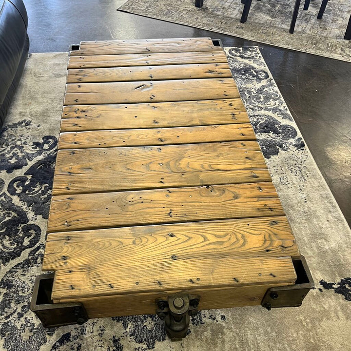 Orig Price $2295 - Railroad Cart Cocktail Table