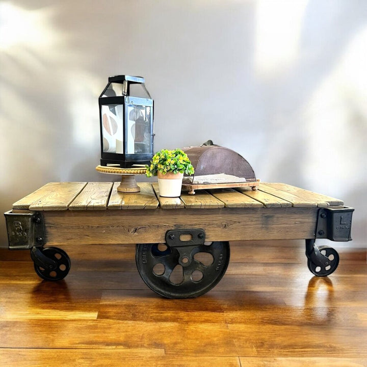 Orig Price $2295 - Railroad Cart Cocktail Table