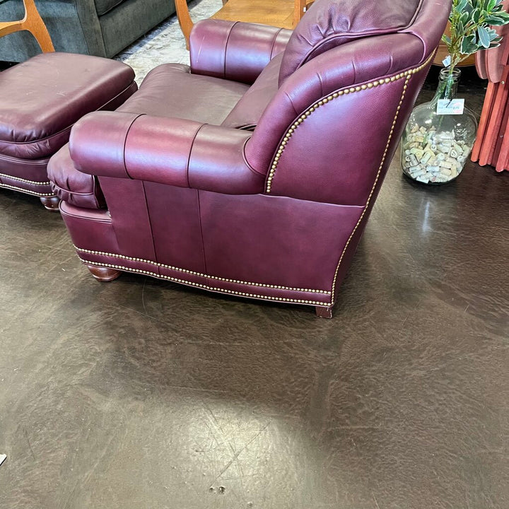 Orig Price $3000 - Leather Chair w/ Ottoman