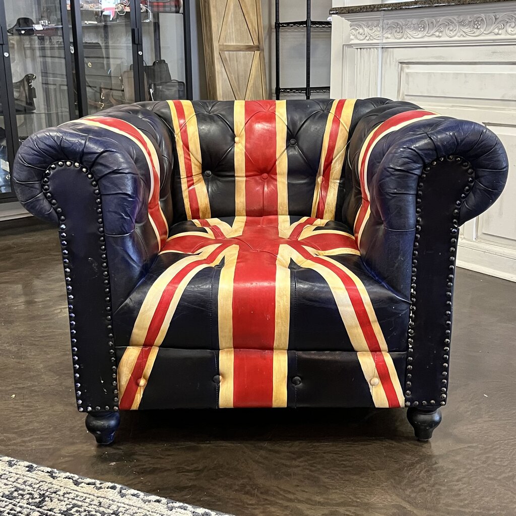Orig Price $1495 - Union Jack Leather Club Chair