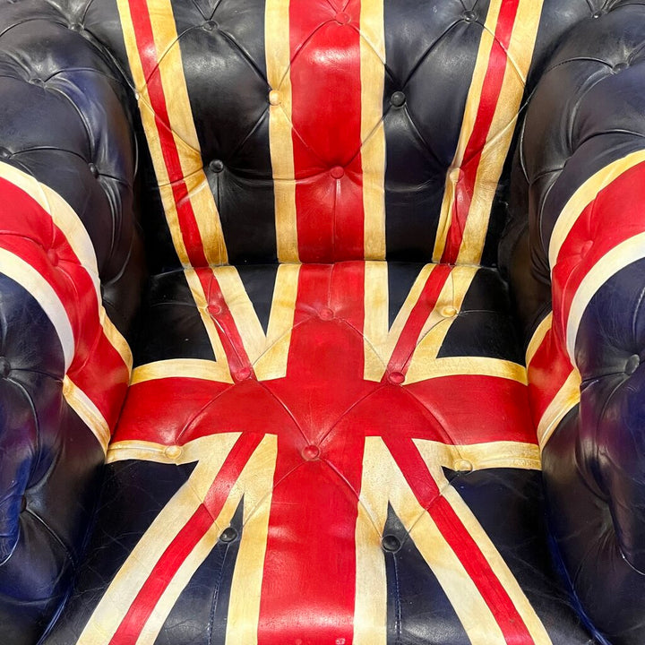 Orig Price $1495 - Union Jack Leather Club Chair
